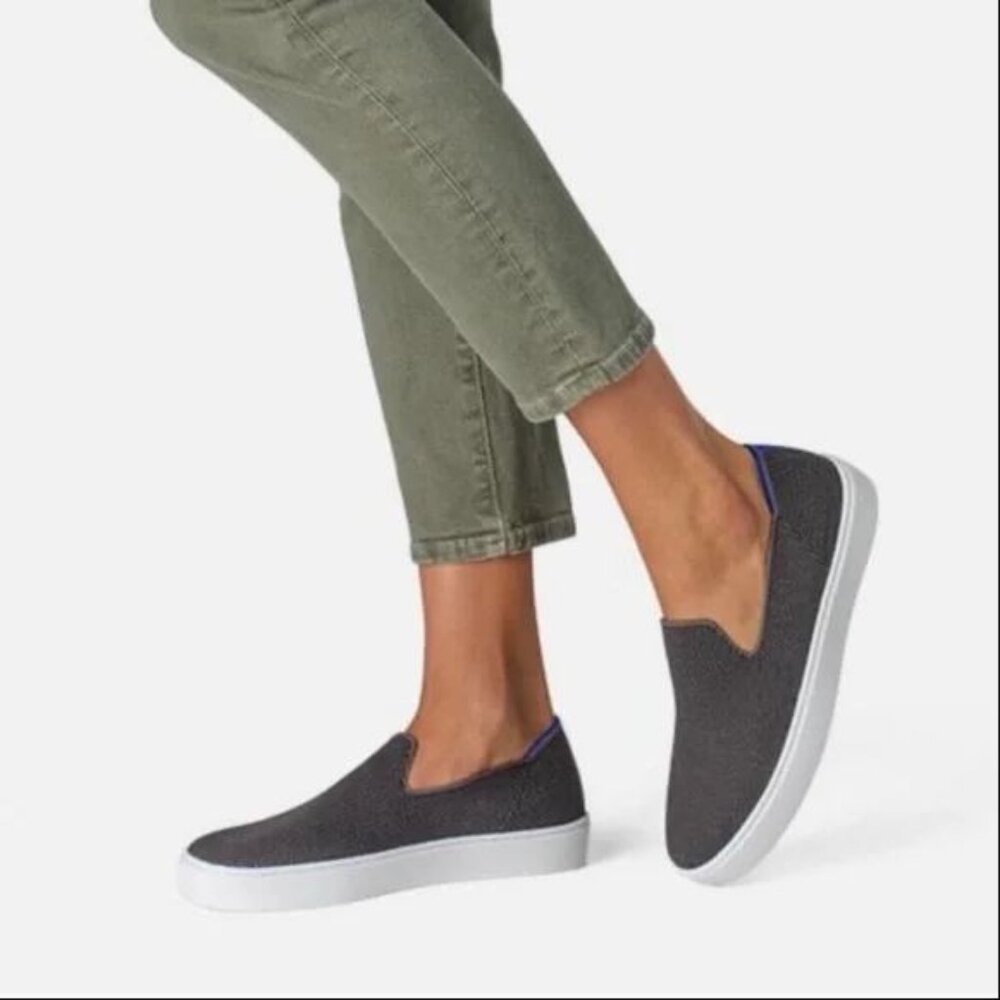 Rothy's Womens "The Sneaker" Slip On Knit Shoes Steel Gray Size 9